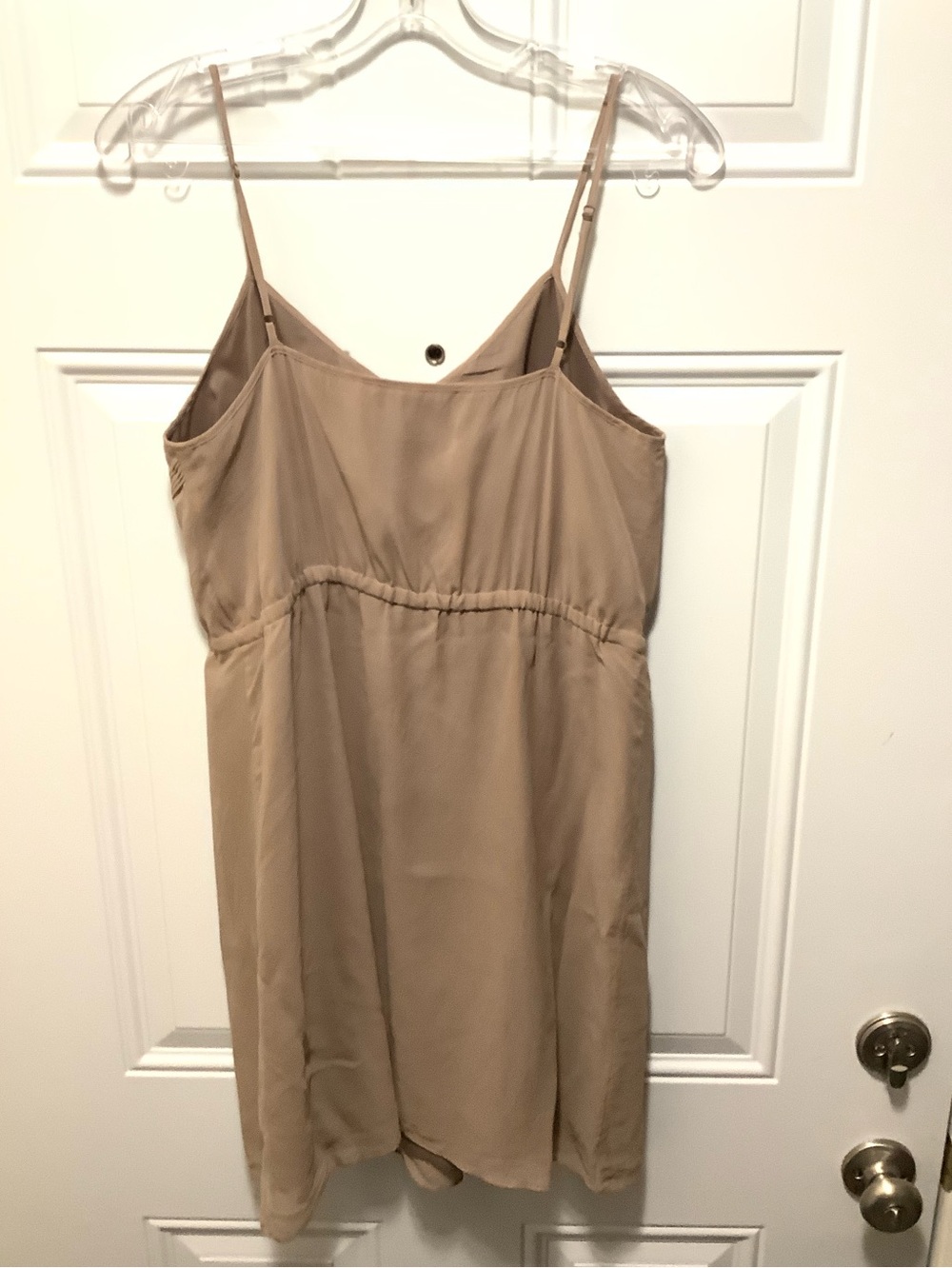 Broadway and Broome| Brown Silk Pin-tuck Spaghetti Strap Dress Sz 8 Casual Boho - Picture 7 of 7